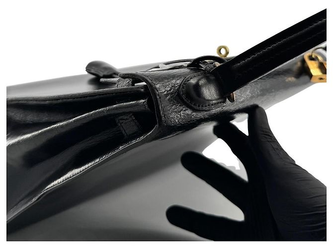 Hermès Kelly 32 Sellier — Cuir Box Noir, 1966 - vista 9
