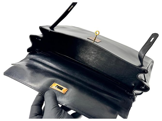 Borsa Hermès Kelly 32 in pelle nera - vista 12
