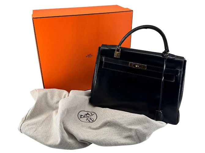 Borsa Hermès Kelly 32 in pelle nera - vista 14