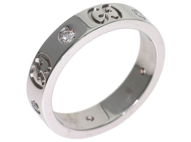 Anello Gucci Icon 5P Diamanti in Oro Bianco 18K - vista 2
