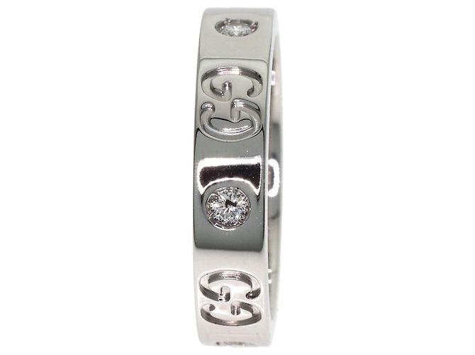 Anello Gucci Icon 5P Diamanti in Oro Bianco 18K - vista 3