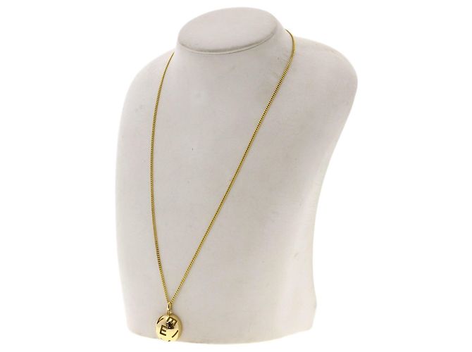 Céline Collar Círculo Logo Celine en Oro Amarillo 18K - vista 4