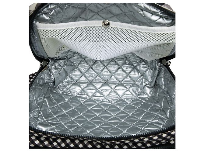 Chanel Lunch Box Schultertasche aus schwarzem CC Canvas Gingham - Ansicht 5