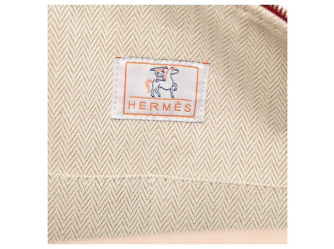 Custodia Cabriole Hermès Orange Large Toile Bride A Brac - vista 5
