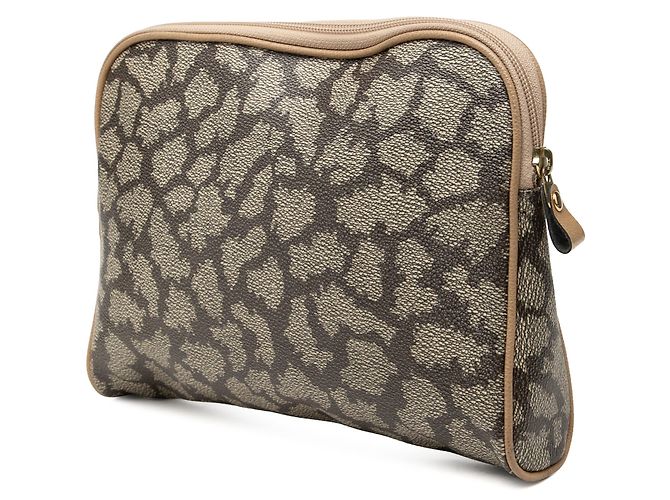Autre Marque Neceser Saint Laurent de lona revestida gris con estampado de jirafa - vista 2