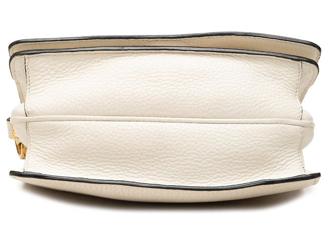 Prada White Vitello Daino Flap Crossbody - vista 3