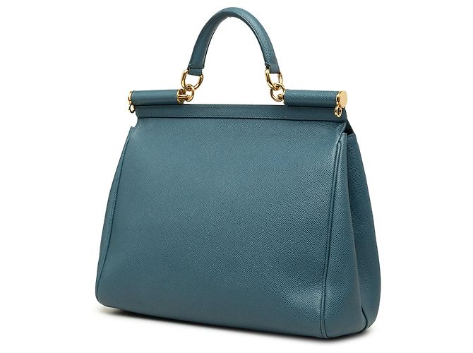Borsa Miss Sicily Dolce & Gabbana in vitello Dauphine blu Large - vista 2