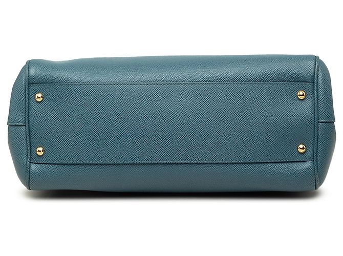 Borsa Miss Sicily Dolce & Gabbana in vitello Dauphine blu Large - vista 3