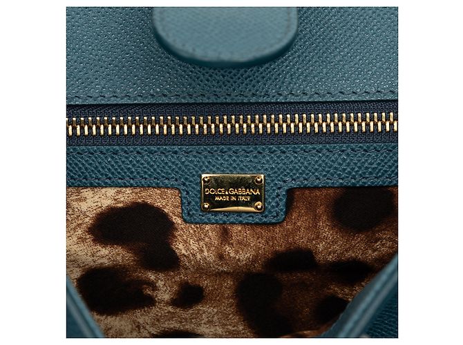 Borsa Miss Sicily Dolce & Gabbana in vitello Dauphine blu Large - vista 5