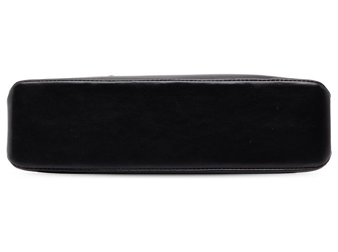 Chanel Mini Schultertasche aus schwarzem Kalbsleder mit Logo - Ansicht 3