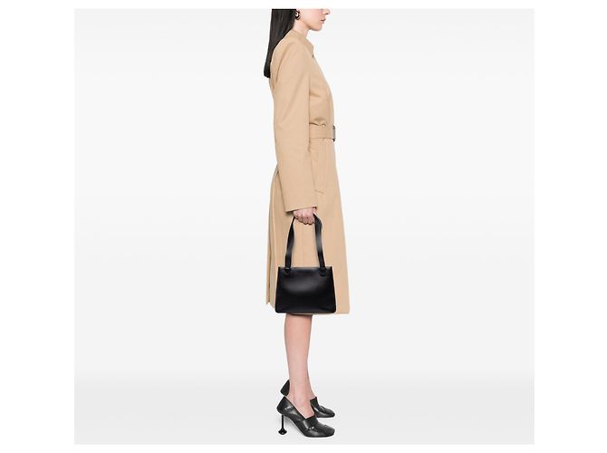 Chanel Mini Schultertasche aus schwarzem Kalbsleder mit Logo - Ansicht 6