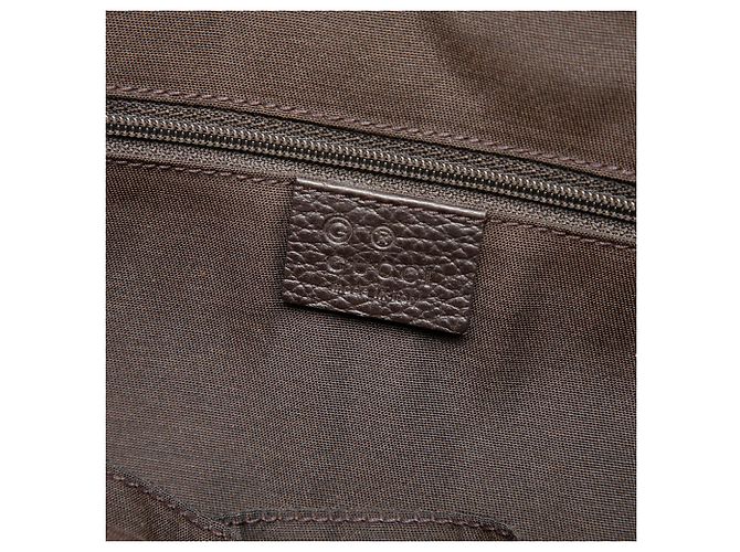 Bamboo Borsa Satchel Gucci in vitello marrone con nappa in bambù - vista 5