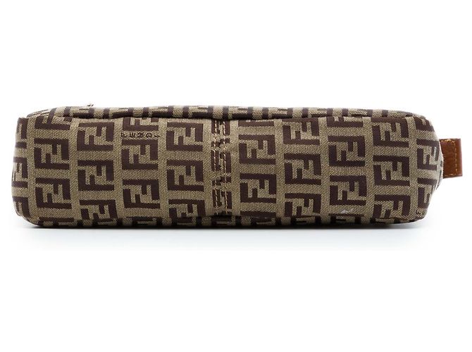 Fendi Brown Zucchino Canvas Triple Strap Pochette Schultertasche - Ansicht 3