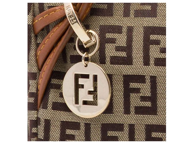 Fendi Brown Zucchino Canvas Triple Strap Pochette Schultertasche - Ansicht 6