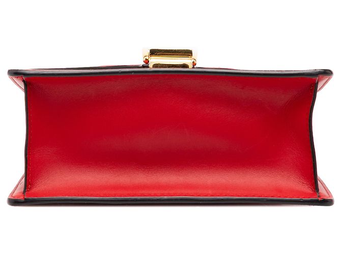 Borsa Gucci Red Mini Calfskin Web Sylvie Chain Satchel Rosso - vista 3