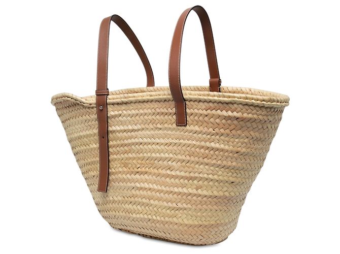 LOEWE Großer Anagram-Korb-Tote aus Raphia in Beige - Ansicht 2