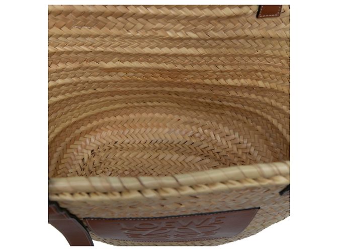LOEWE Großer Anagram-Korb-Tote aus Raphia in Beige - Ansicht 4