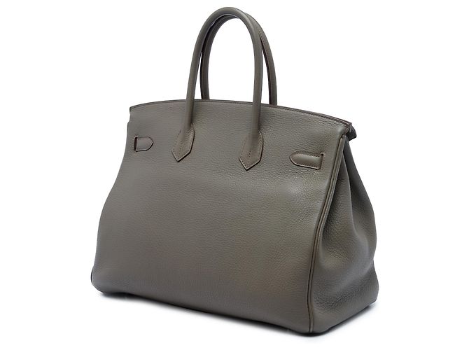 Hermès Gray Togo Birkin Retourne 35 Marrom Cinza antracite - vista 2
