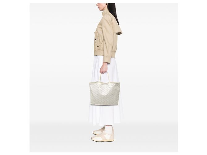 Goyard White Goyardine Saint Louis PM Bianco - vista 6