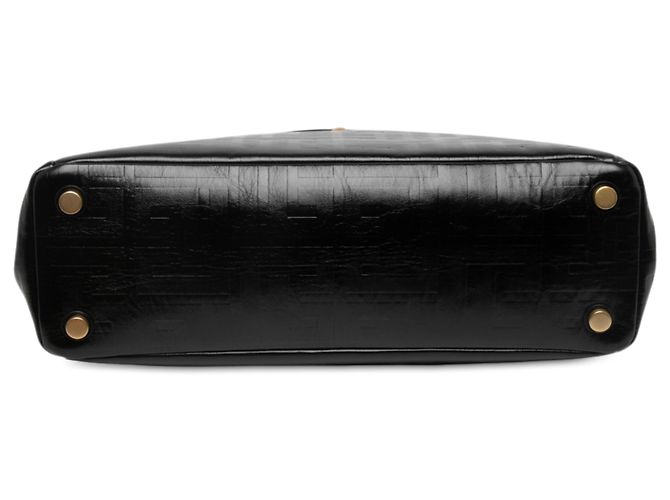 Tote Soft 1945 Balmain em couro de bezerro craquelado preto com relevo - vista 3