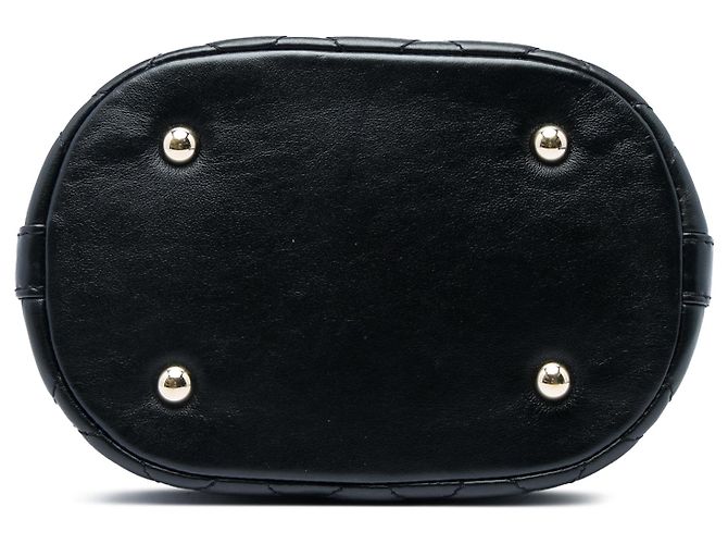 Borsa Bucket Chanel Black CC Quilted Lambskin Chain - vista 3