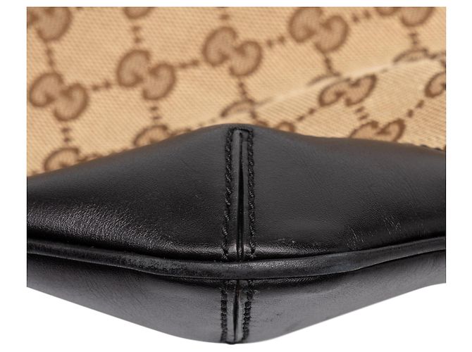 Borsa a tracolla Gucci in tela GG beige con banda Web - vista 6