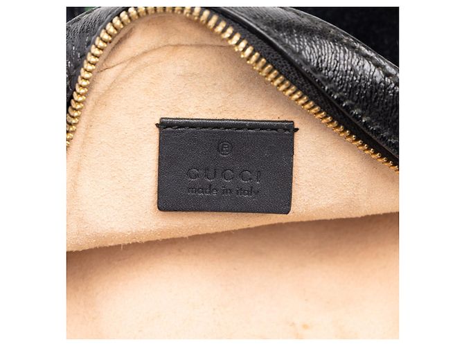 Gucci Mini Borsa a Tracolla Rotonda Ophidia in Suede Nero con Web - vista 5