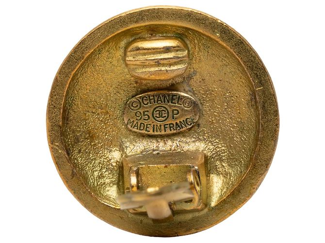 Chanel Gold CC Vergoldete Runde Clip-On Ohrringe - Ansicht 4