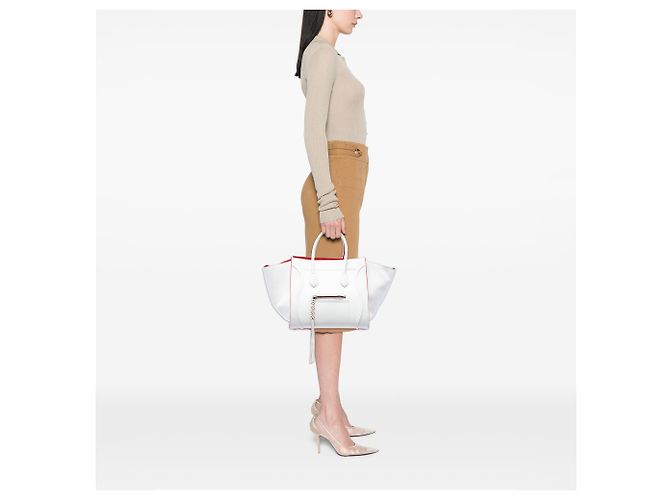 Céline Celine Phantom Luggage Tote en cuir blanc Medium - vue 6