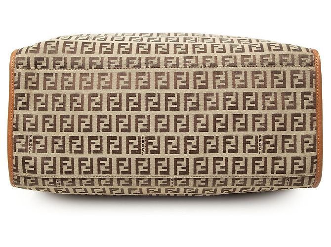 Borsa Tote Fendi Beige Zucchino Canvas - vista 3