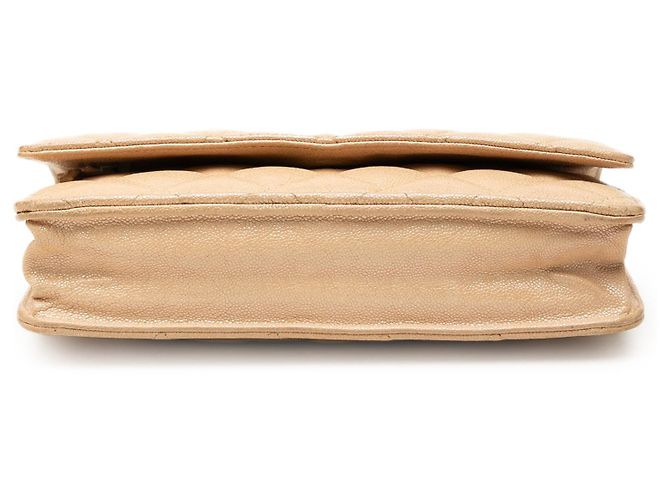 Chanel Beige CC Quilted Caviar Wallet on Chain - vue 3