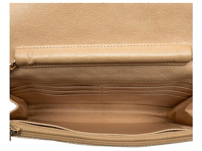 Chanel Beige CC Quilted Caviar Wallet on Chain - vue 4
