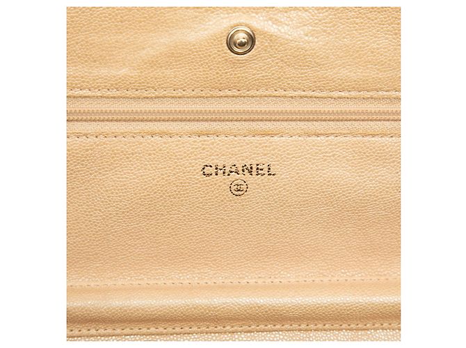 Chanel Beige CC Quilted Caviar Wallet on Chain - vue 5