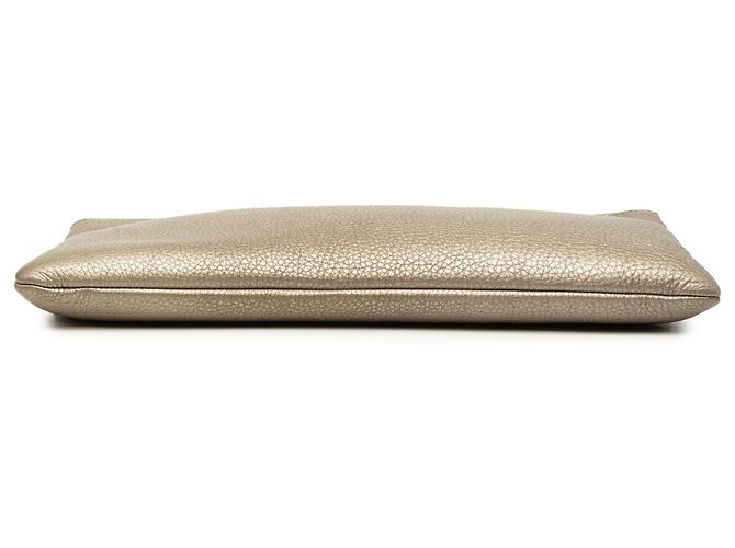 Bamboo Clutch Gucci de piel de becerro dorada con borla de bambú - vista 3