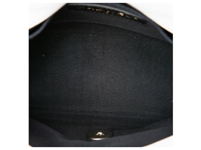 Chanel Mini Square Calfskin Graphic Flap Crossbody Nero - vista 4