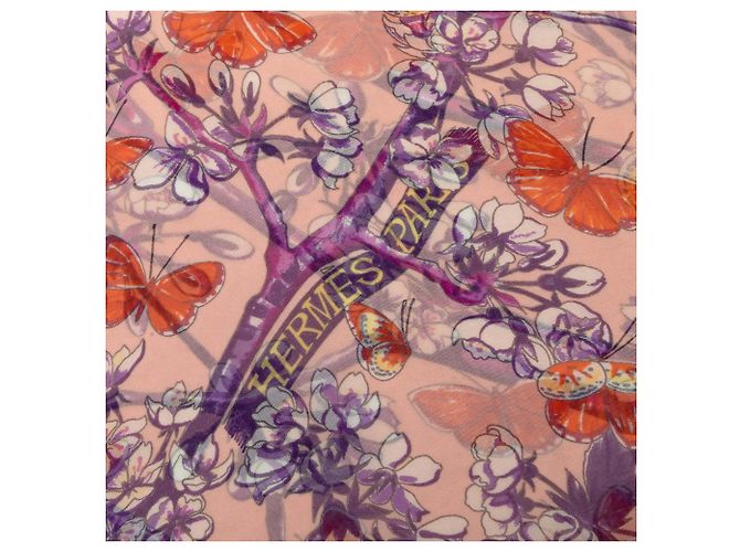 Hermès Pink Vol Amoureux des Azures Mousseline Seidentuch 90 - Ansicht 4