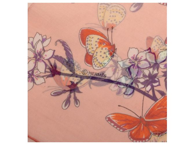 Hermès Pink Vol Amoureux des Azures Mousseline Seidentuch 90 - Ansicht 6