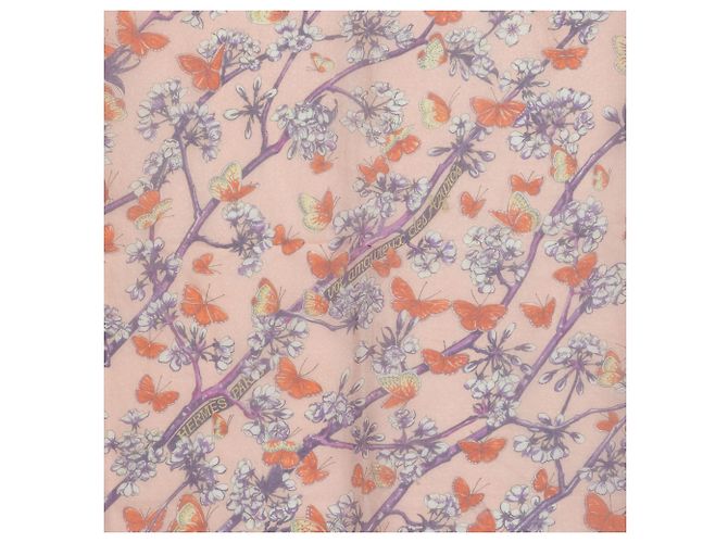 Hermès Pink Vol Amoureux des Azures Mousseline Seidentuch 90 - Ansicht 7