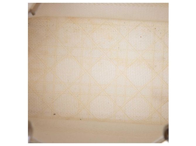 Dior White Medium Embroidered Canvas Cannage Lady D Lite - vue 4