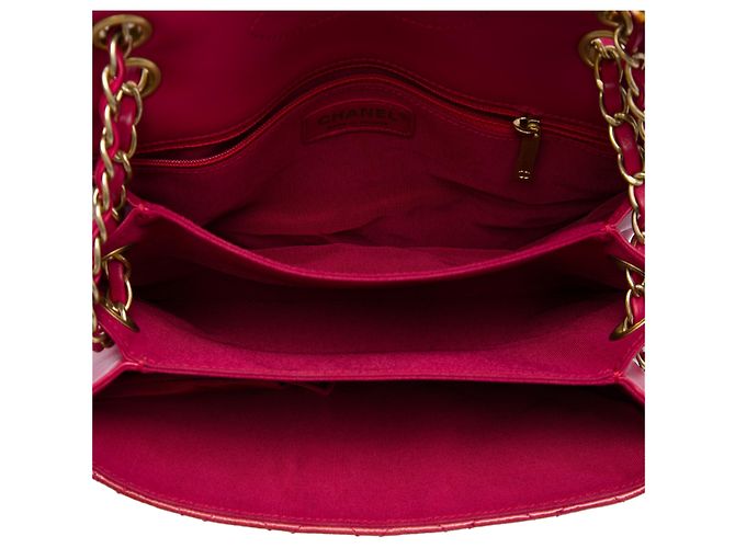 Chanel Red Quilted Patent Goatskin Pagoda Accordion Flap - vista 4