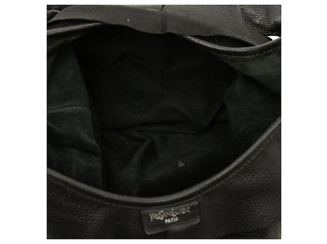 Autre Marque Saint Laurent Borsa Hobo Saint Tropez in pelle con volant nero Small - vista 4