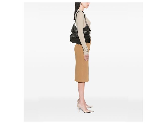 Autre Marque Saint Laurent Borsa Hobo Saint Tropez in pelle con volant nero Small - vista 6