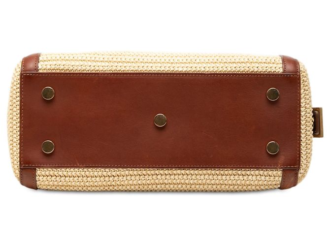 Autre Marque Saint Laurent Downtown Cabas Satchel aus beigem Baby Raffia Monogramm - Ansicht 3