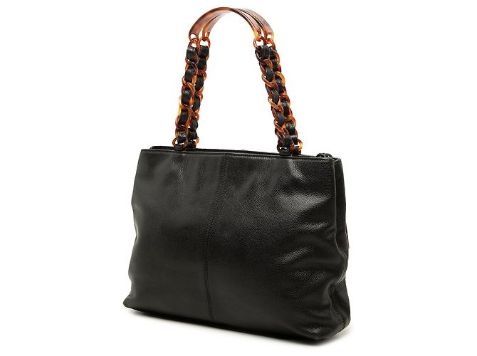 Borsa Tote Chanel Black CC in vitello con catena tartarugata - vista 2