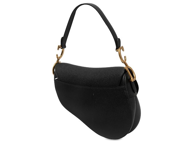 Borsa Saddle Dior in pelle di vitello grana grossa nera - vista 2