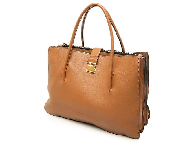 Borsa Satchel Miu Miu in pelle di capra marrone Madras - vista 2