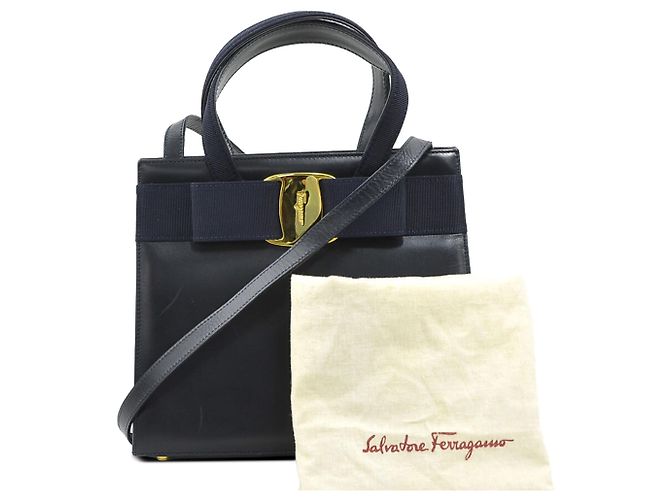 Salvatore Ferragamo Ferragamo Vara Bow Satchel aus schwarzem Leder - Ansicht 6
