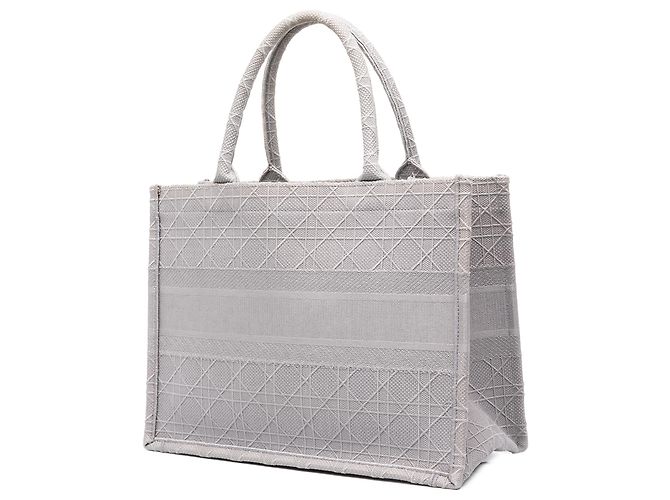 Dior Gray Medium Cannage Embroidered Book Tote - vista 2