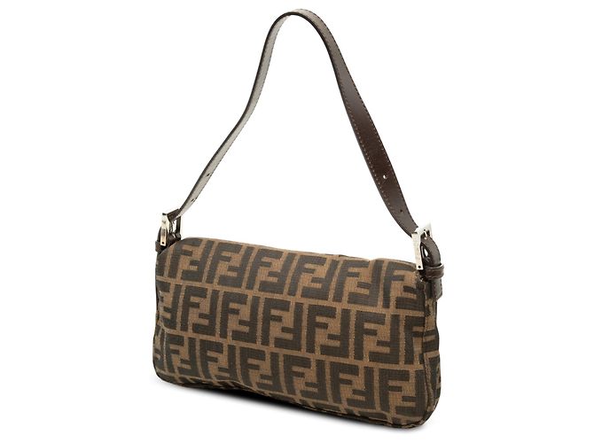 Fendi Baguette Tasche aus braunem Zucca Canvas - Ansicht 2