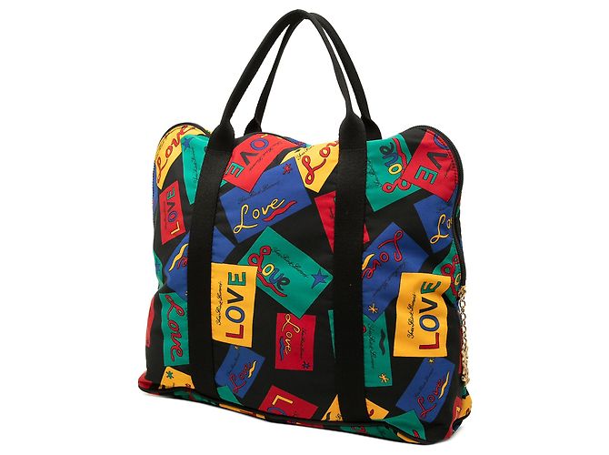 Autre Marque Saint Laurent Black Printed Nylon Love Card Tote Negro - vista 2